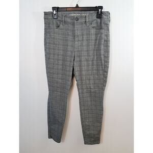 American Eagle Hi-Rise Jegging Black Plaid Pants Size 10 Short